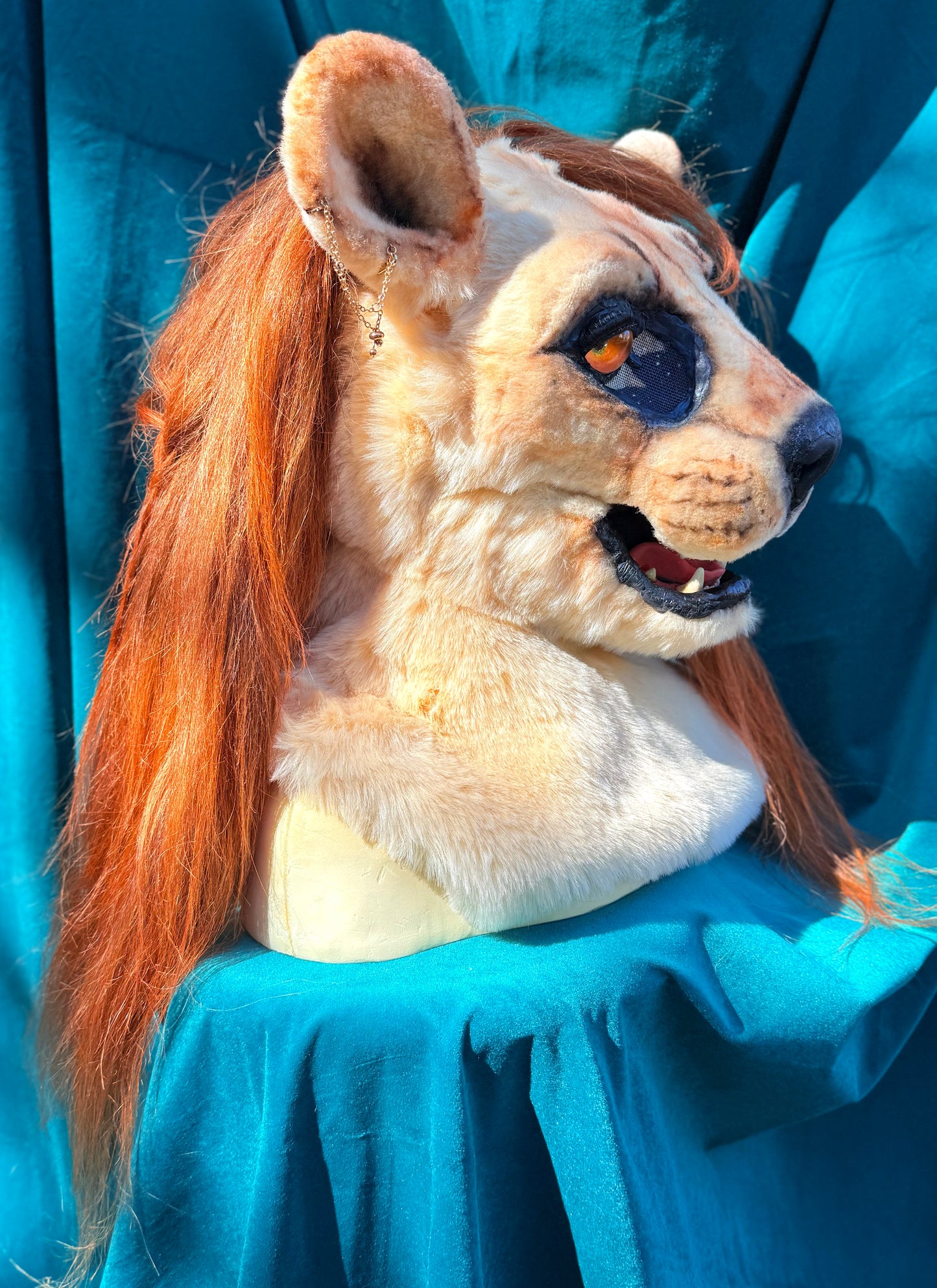 Realistic Fantasy Lady Lioness Costume/Fursuit Partial - includes Head, Paws, and Tail
