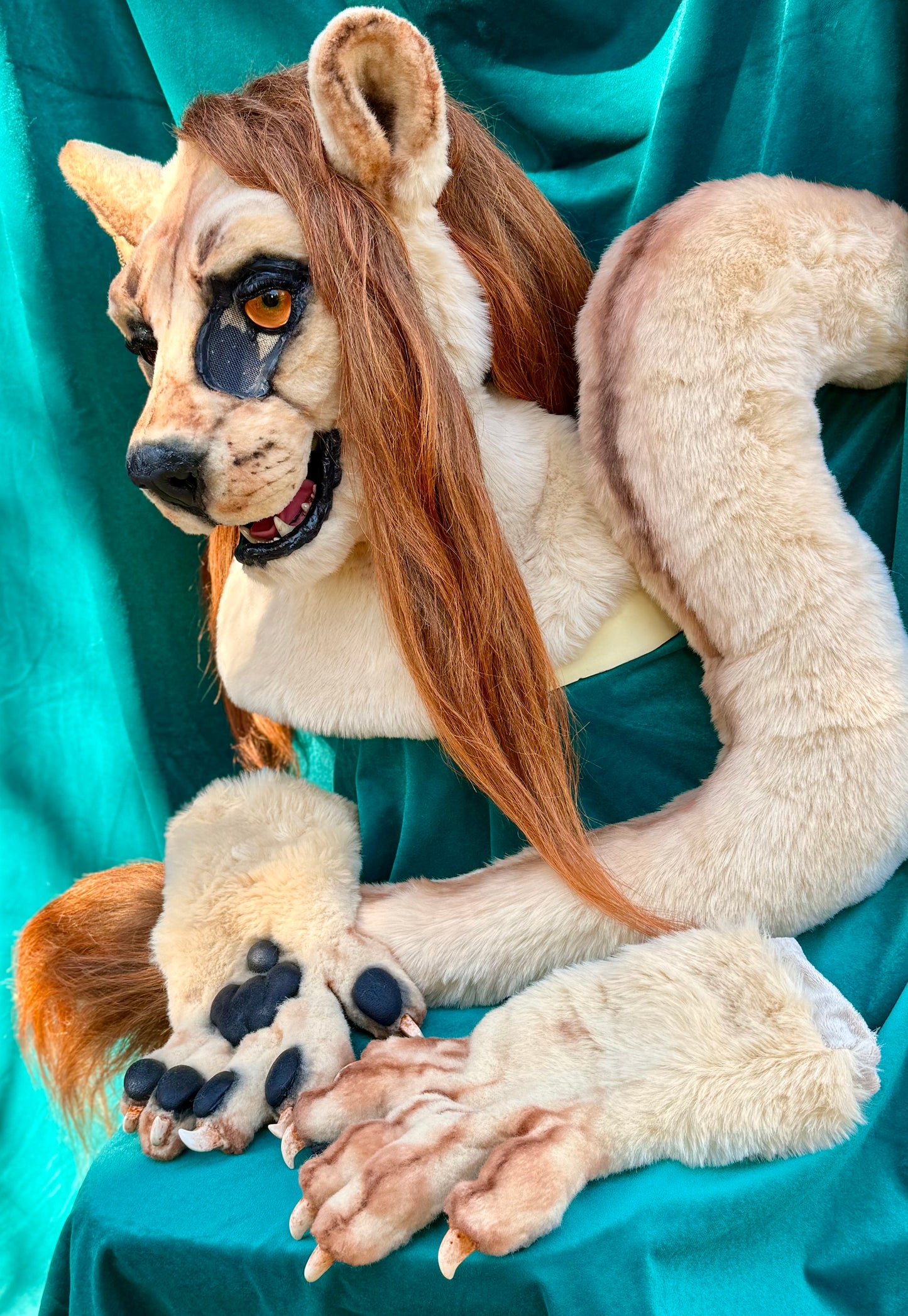 Realistic Fantasy Lady Lioness Costume/Fursuit Partial - includes Head, Paws, and Tail