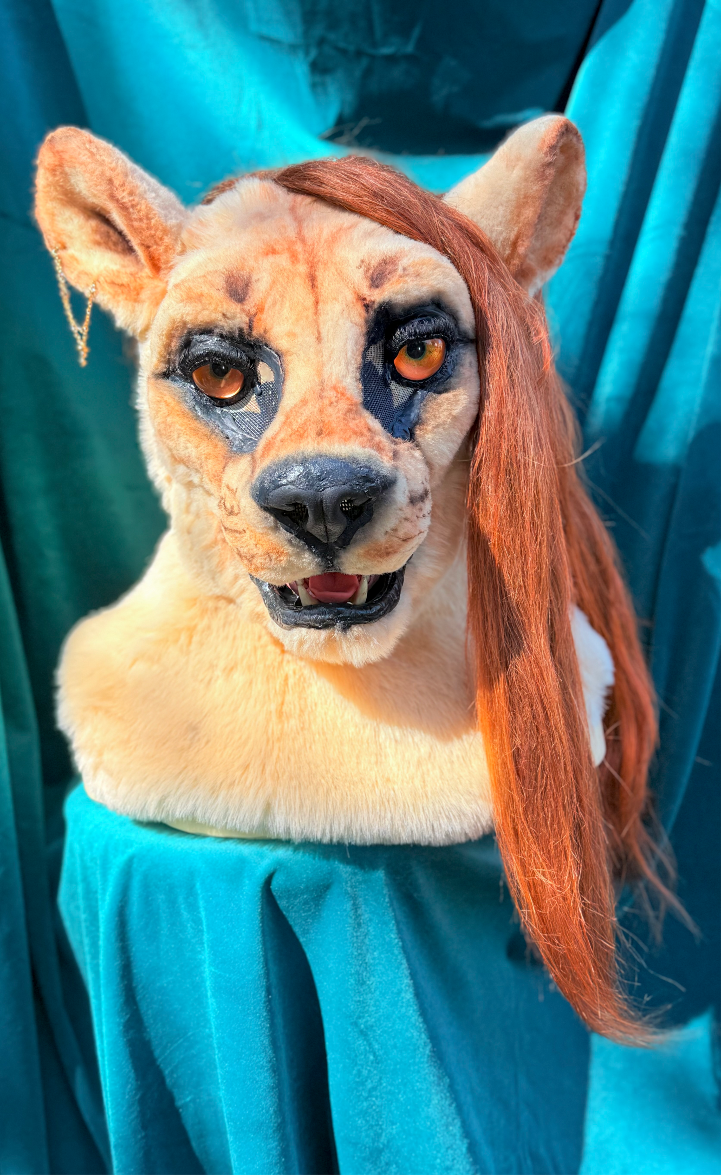 Realistic Fantasy Lady Lioness Costume/Fursuit Partial - includes Head, Paws, and Tail